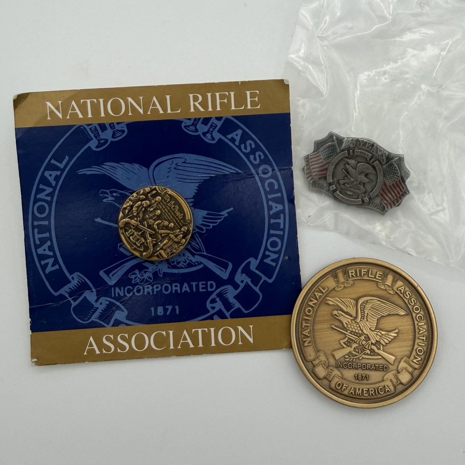 Lot Of 3 Vintage NRA Lapel Pin National Rifle Association M14 Series Coin Member