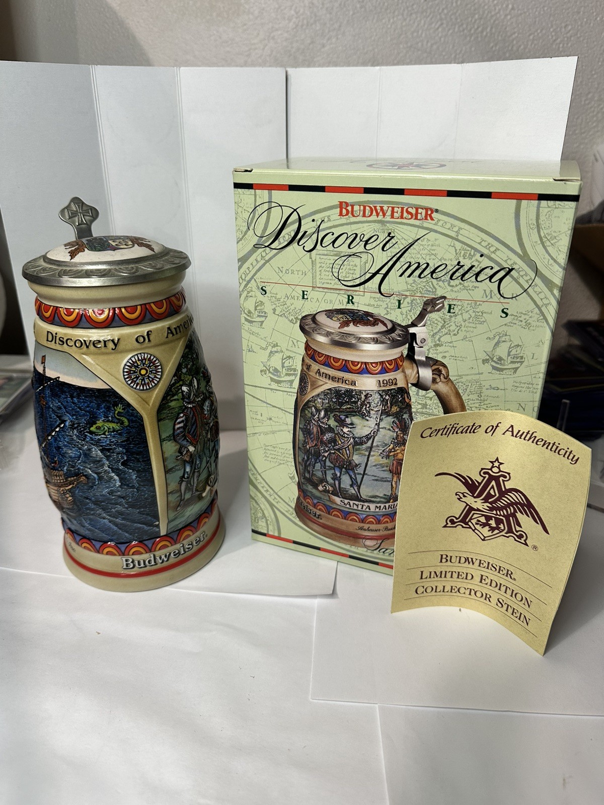 Budweiser Discover America Series #3 of 3 Steins With COA/Original Box🍺