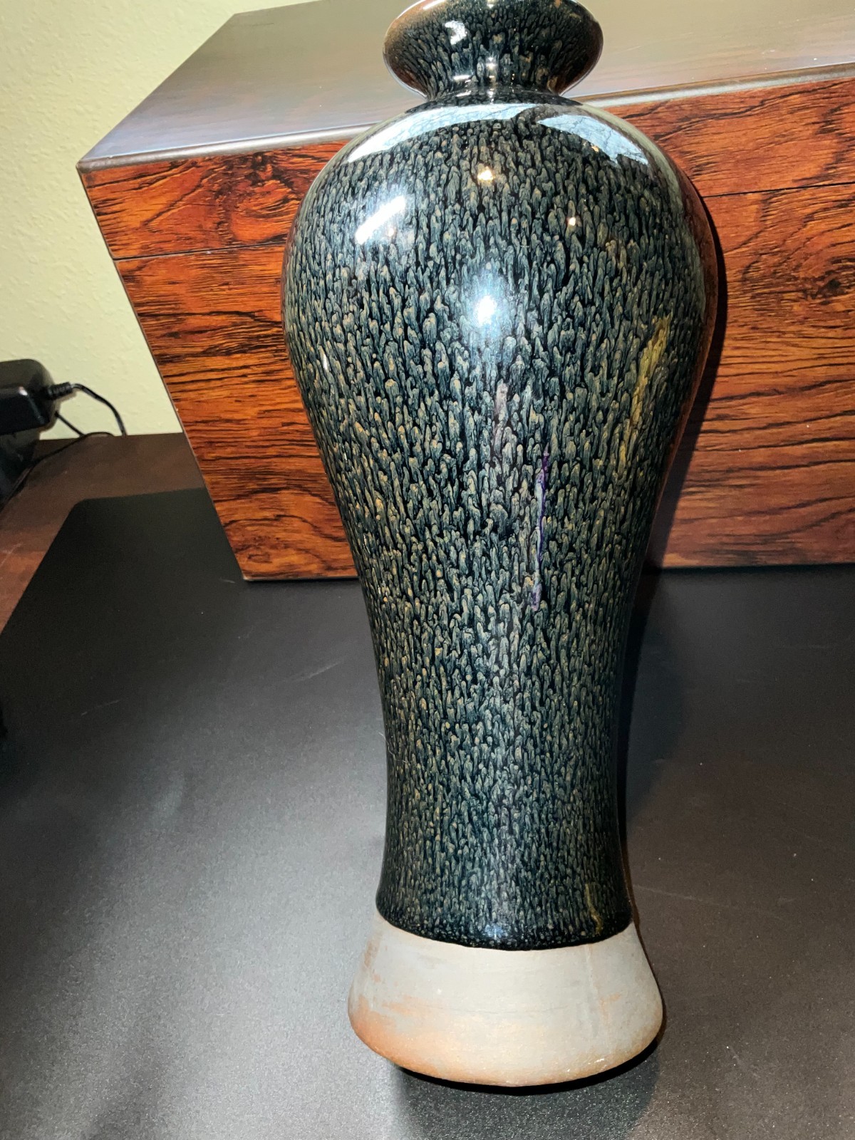 Authentic Chinese Jianzhan Partridge Feather Glaze Vase by Da Zhan Zuo