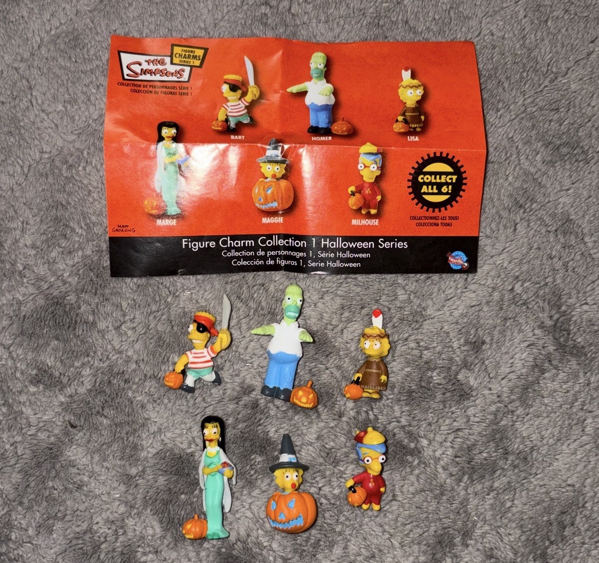 TOMY The SIMPSONS HALLOWEEN Series Figure Charm Series 1 Complete Set Of 6 2007