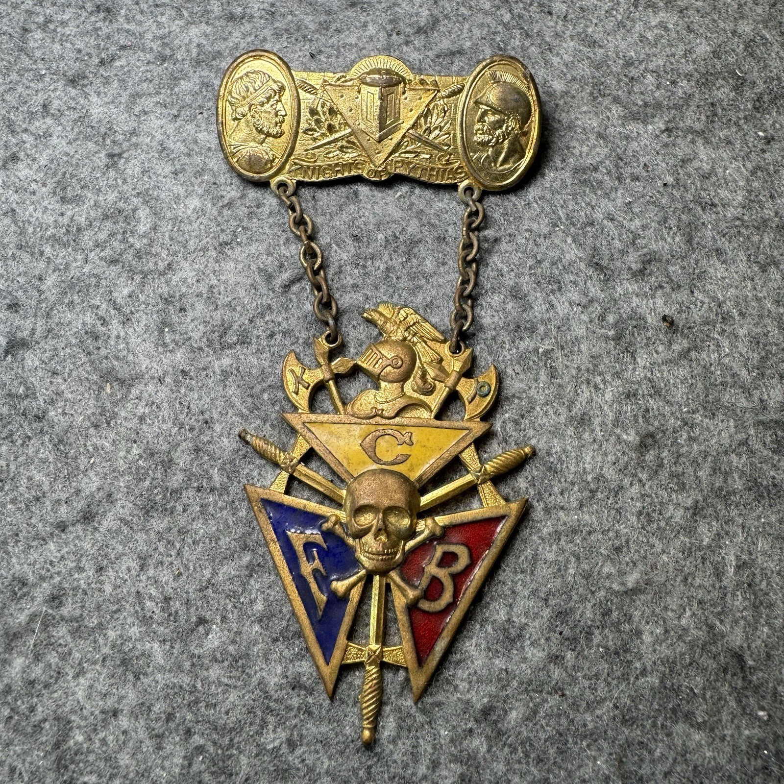 Knights of Pythias Masonic Fraternal FCB Skull & Cross Bones Badge & Medal Knights of Pythias Masonic Fraternal FCB Skull & Cross Bones Badge & Medal