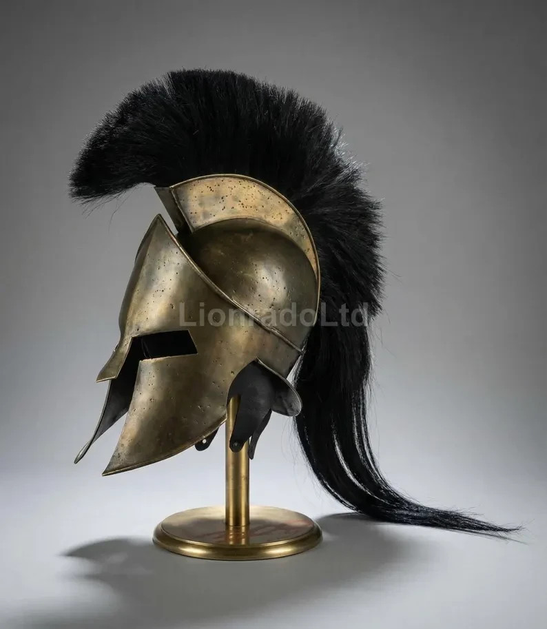 300 Movie Solid Steel Medieval King Leonidas Spartan Helmet Handmade Gift Decor