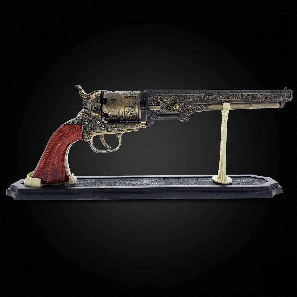 Decorative Western Style Navy Revolver Prop for Display & Costumes-Not A Weapon