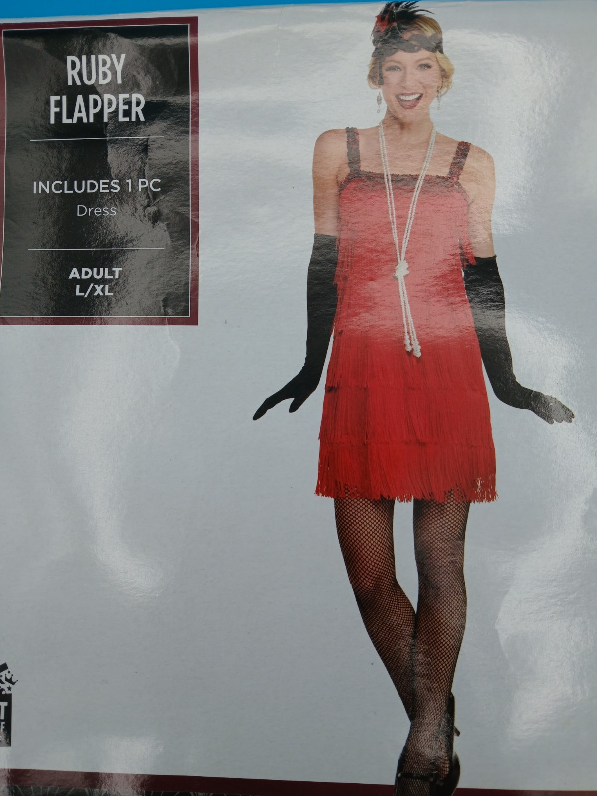 DELUXE 20s FLAPPER DRESS GIRL HALLOWEEN COSTUME OUTFIT - ADULT L/XL - NEW