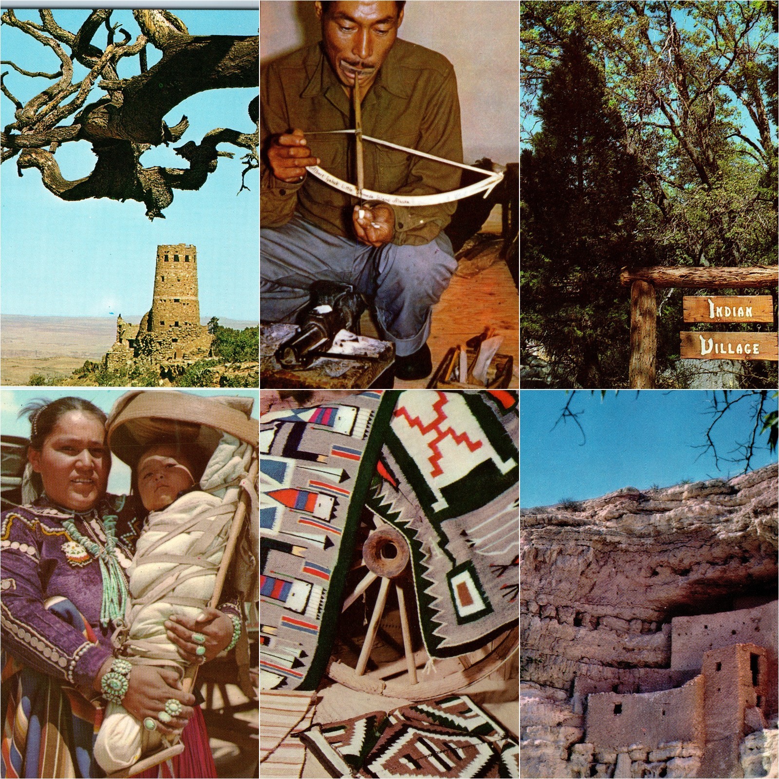 x6 LOT c1960s Native American Navajo Grand Canyon Arizona Watchtower Postcard x6 LOT c1960s Native American Navajo Grand Canyon Arizona Watchtower Postcard