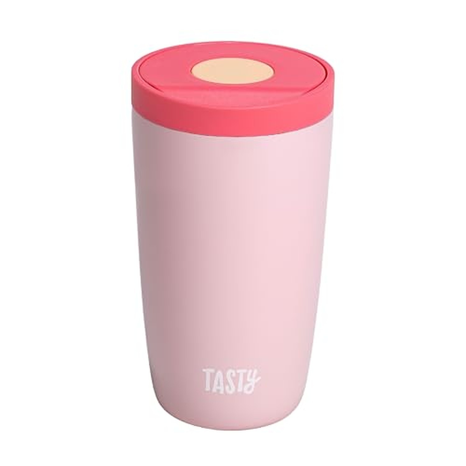 Tasty 12oz Insulated Stainless Steel Push Mug, Leak-Proof Lid with One-Hand O...