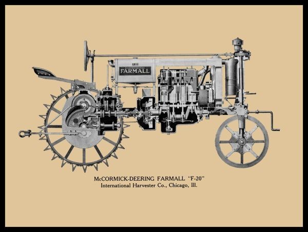1939 IH Farmall Model F20 Tractor w. Cutaway View NEW Sign 24x30