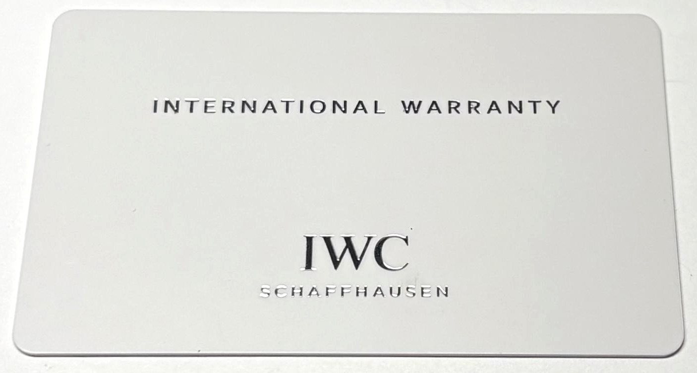 IWC Blank Empty Warranty Certificate Guarantee w/ Dealer Stamp OEM Authentic