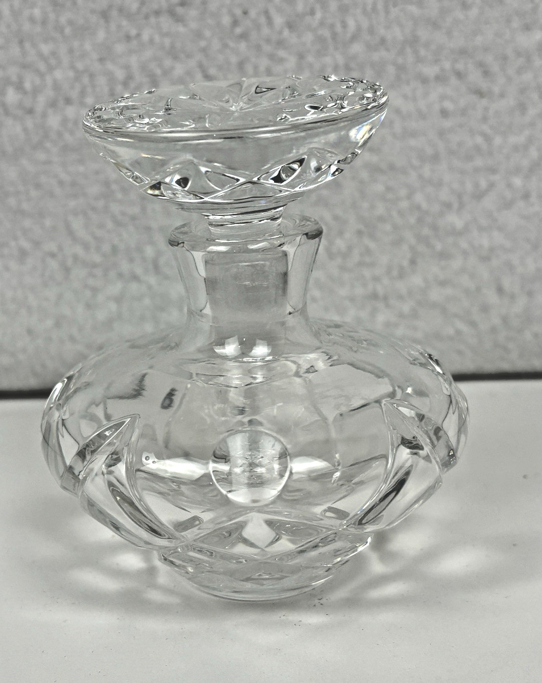 Ofnah Art Deco Cut Crystal  Perfume Bottle w/ Stopper