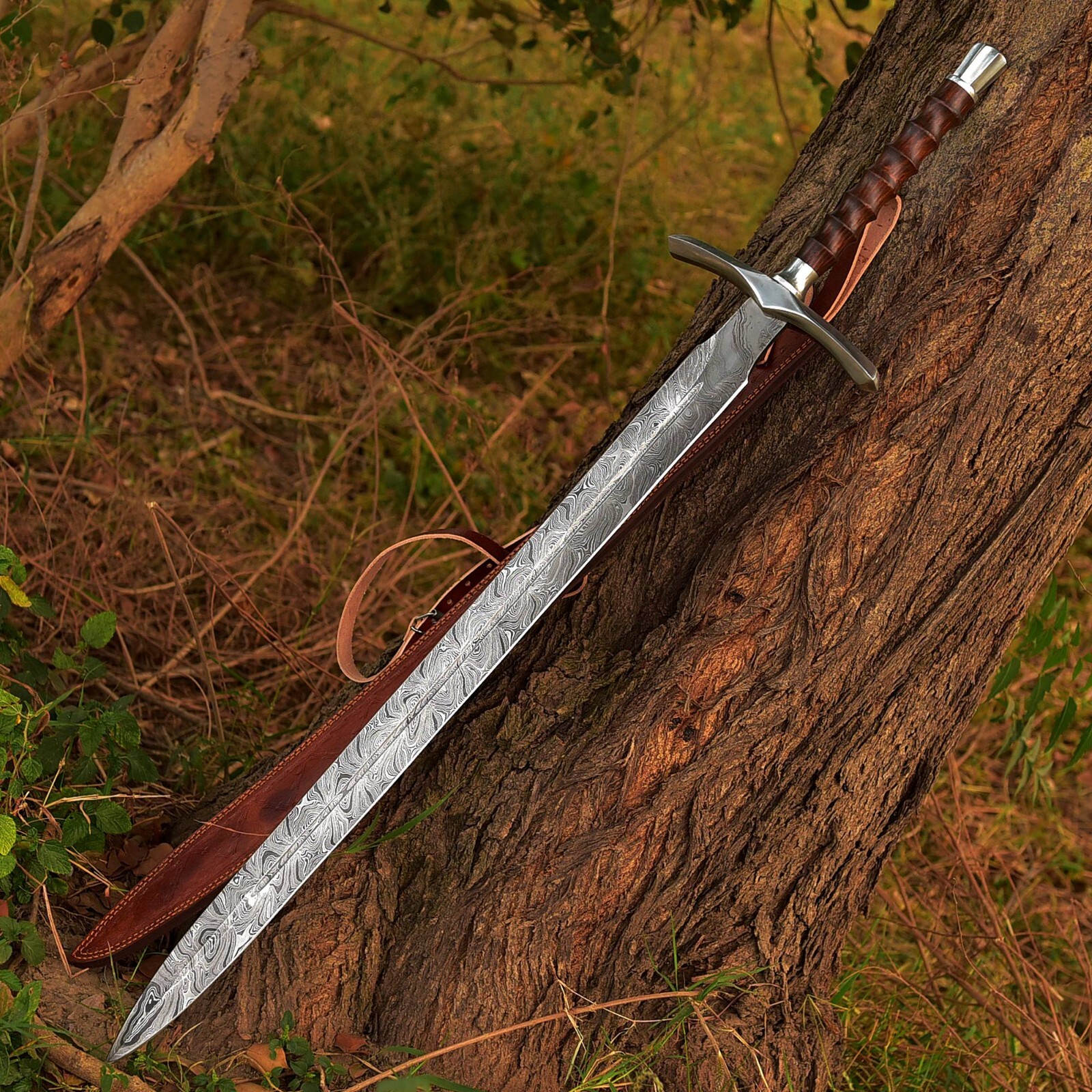 Handmade Damascus Viking Sword, Battle Ready Medieval Sword, Viking Sword Gift