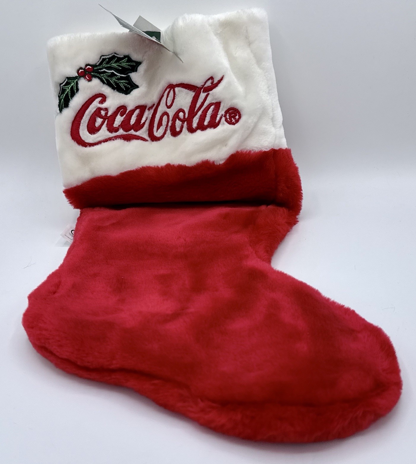 Vintage 1998 Coca Cola Christmas Stocking Plush Red White Cavanagh 19\
