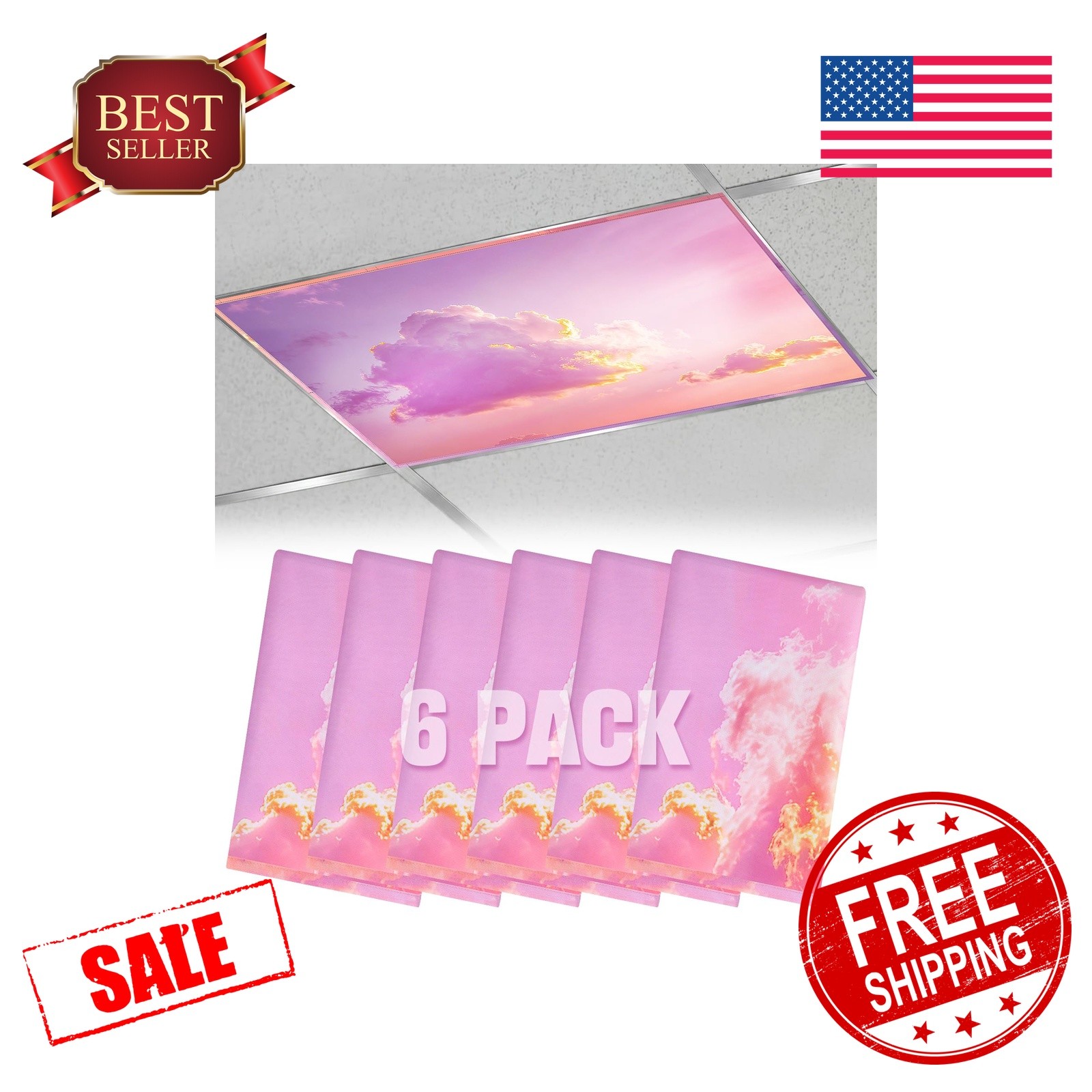 Biubee 6pk Magnetic Light Covers Golden Afterglow 4x2 FT Biubee 6pk Magnetic Light Covers Golden Afterglow 4x2 FT