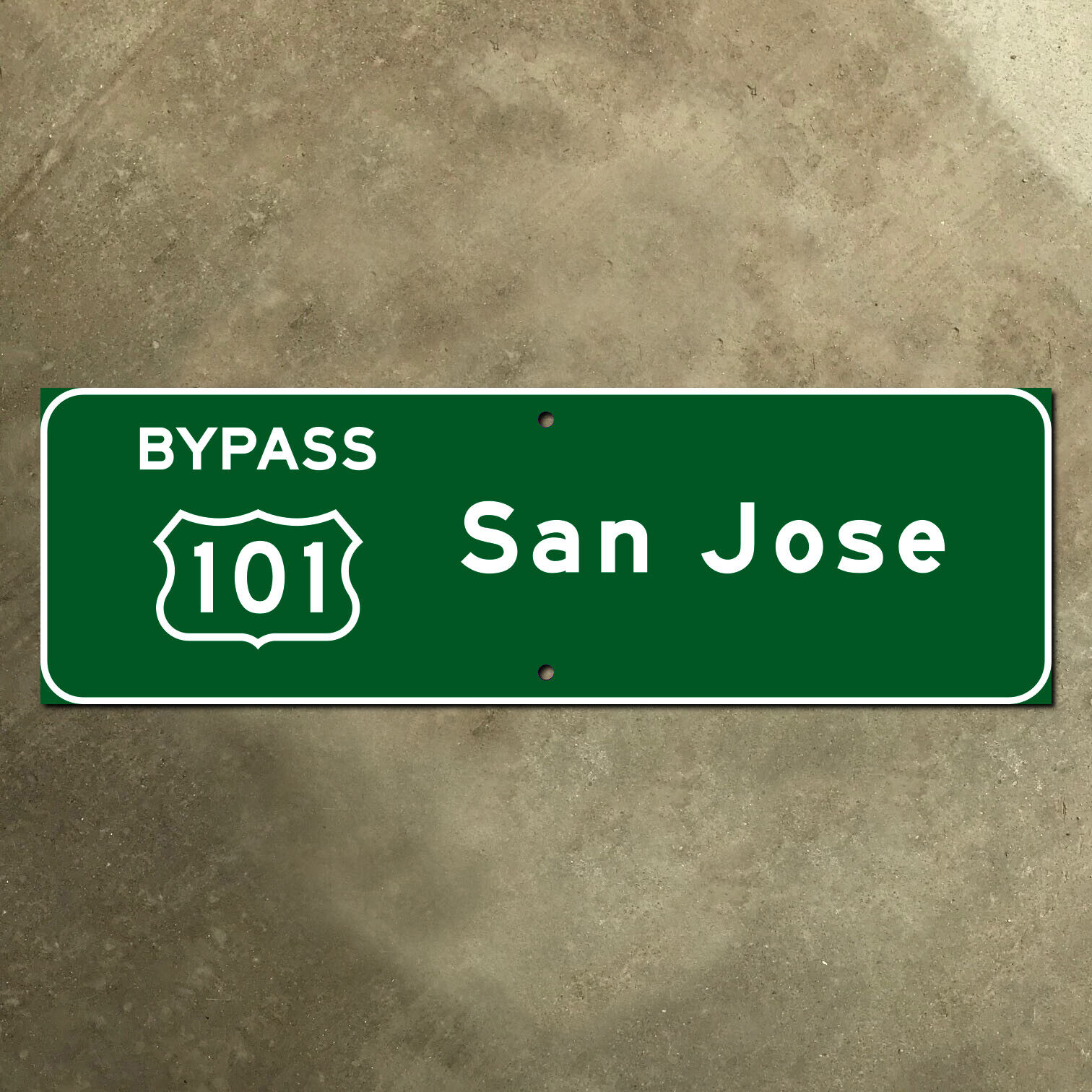 California bypass US 101 San Jose highway road sign 1959 freeway green 32x10