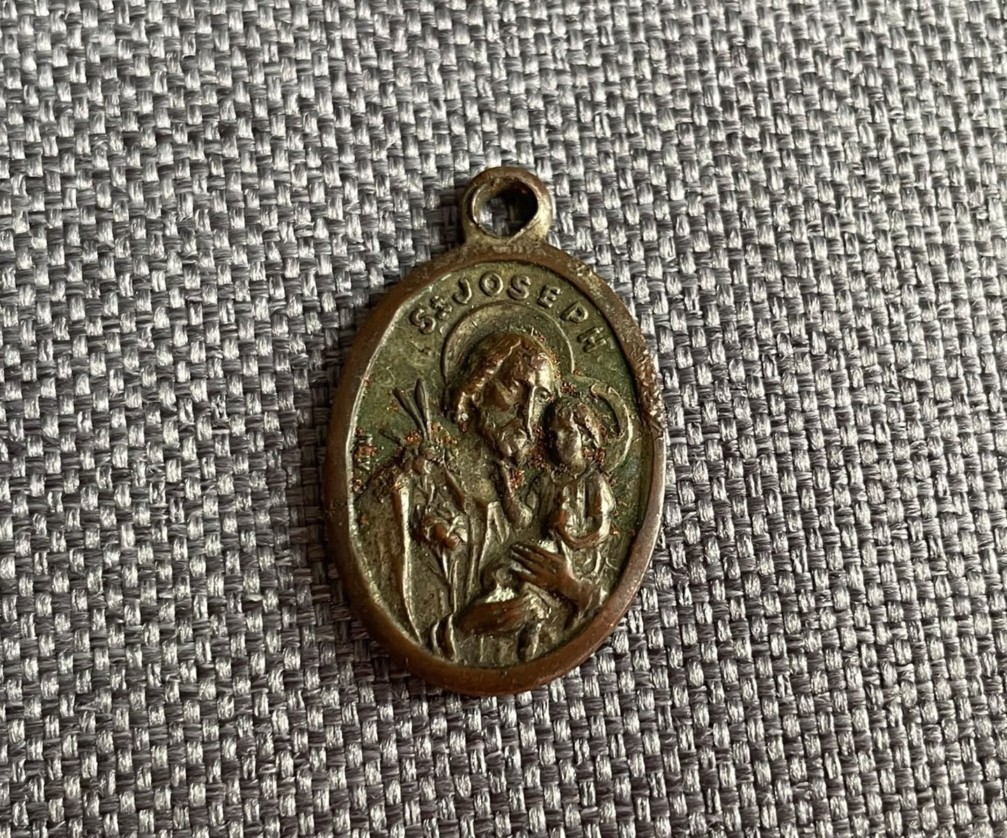 Vintage St Joseph Jesus medal Oratoire DuMont Royal Montreal Quebec Canada 1960s