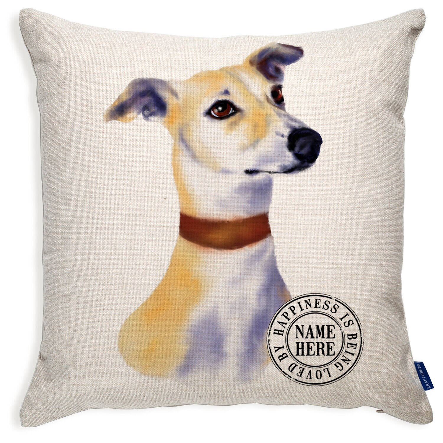 Personalised Greyhound Cushion Cover Portrait Dog Pillow Pup Birthday Gift KDC51