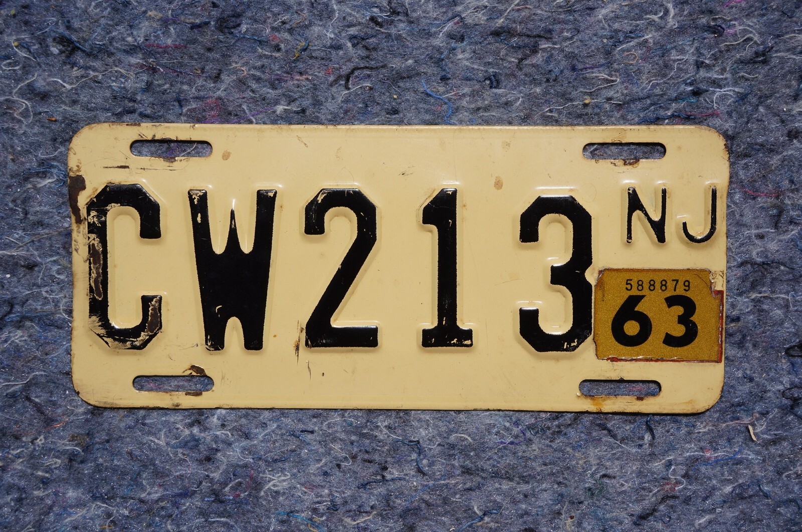 1962 1963 New Jersey MOTORCYCLE License Plate