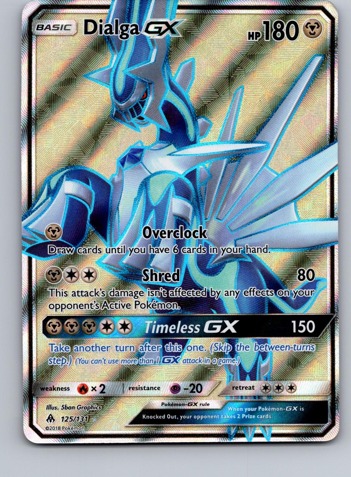 Pokemon Card Dialga GX 125/131 Ultra Rare Forbidden Light Holo NM