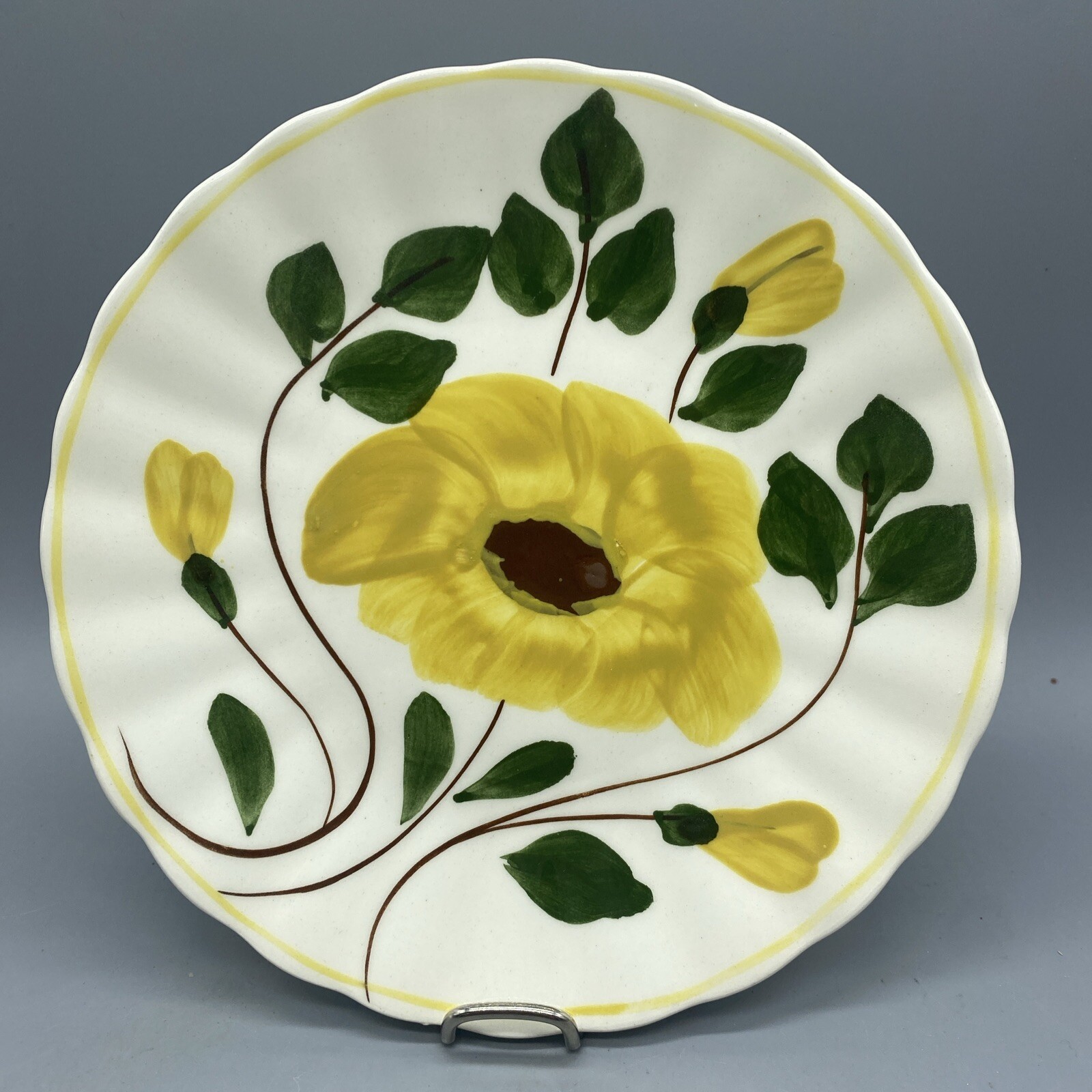 VTG Yellow Nocturne Pattern Bread/Dessert Plate Blue Ridge Southern Potteries (E