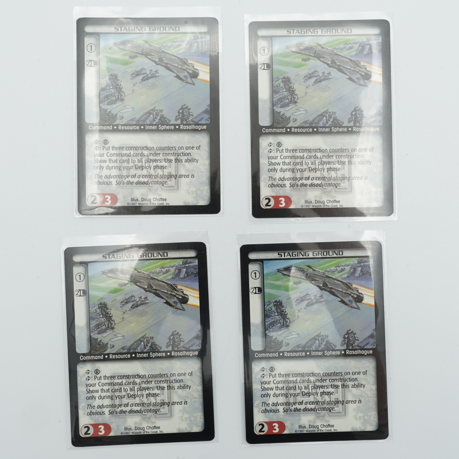 BattleTech CCG Trading Card Game Staging Ground set of 4 vintage cards