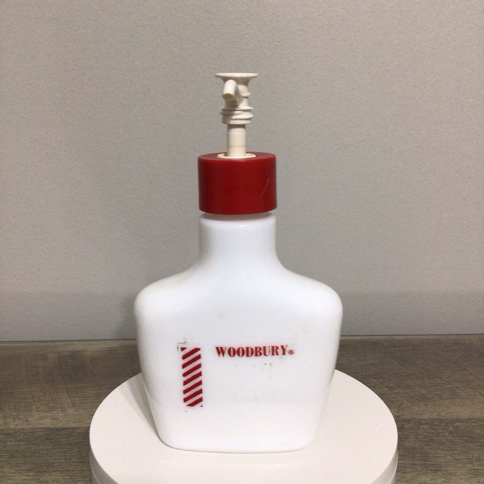 Vintage Woodbury Milk Glass Aftershave Empty Bottle ~ The Andrew Jergens Co OHIO