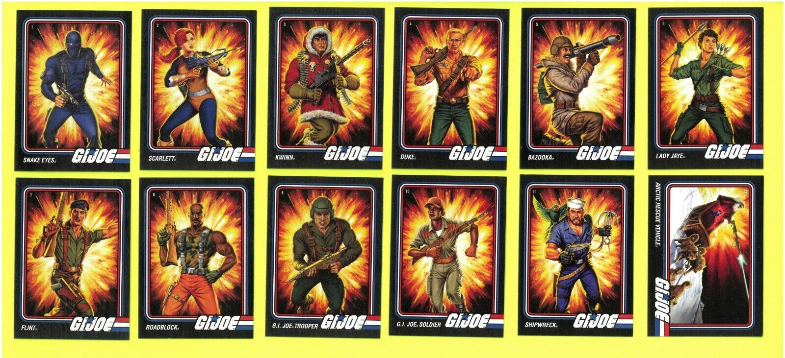 2023 SDCC Hasbro GI Joe Super 7 (24) Trading Card Complete Base Set G.I.