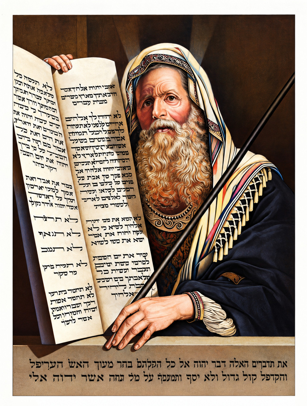 Colorized Vintage Biblical Art Magnet – Moses with Tablets – 2.5 x 3.5 Inch