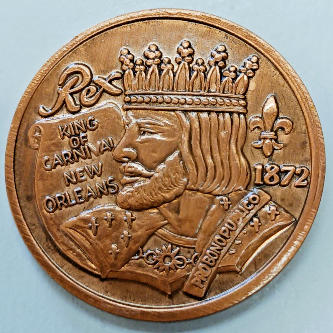Rex 2017 Antique Bronze Theme New Orleans Mardi Gras Krewe Doubloon Y432