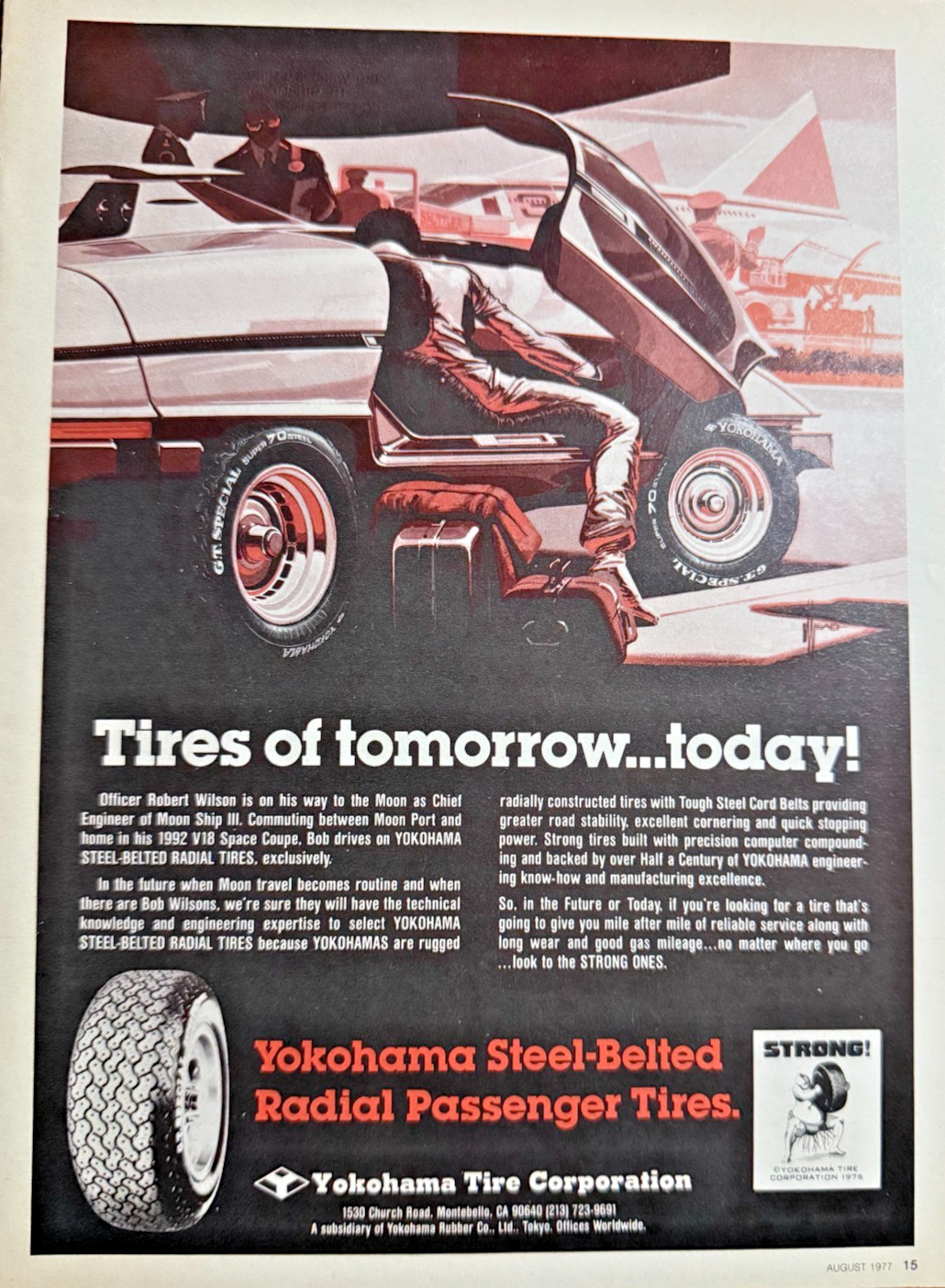 1977 Advertisement Yokohama Steel-Belted Radia Passenger Tires ** Garage Art ** 1977 Advertisement Yokohama Steel-Belted Radia Passenger Tires ** Garage Art **