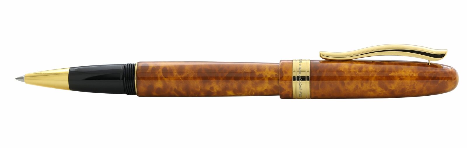 Xezo Handmade Phantom Autumn Brown Rollerball Pen. 18k Gold Plated, LE