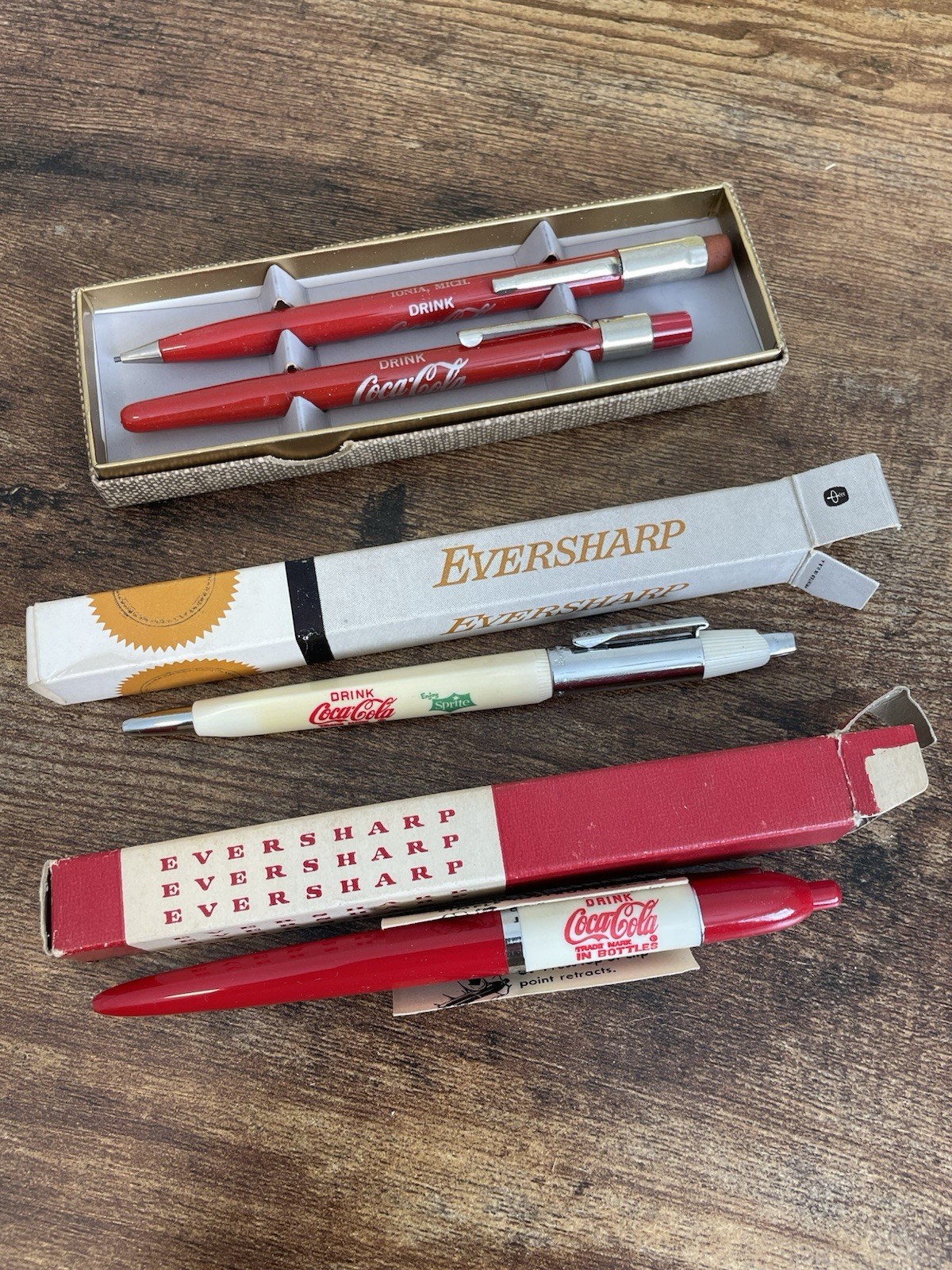 1950s Coca-Cola Scripto & Eversharp Mechanical Pencil Lead & Erasers In Box