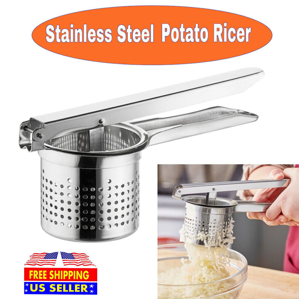 Stainless Steel Potato Ricer & No Lumps Potato Masher Masher Large Capacity