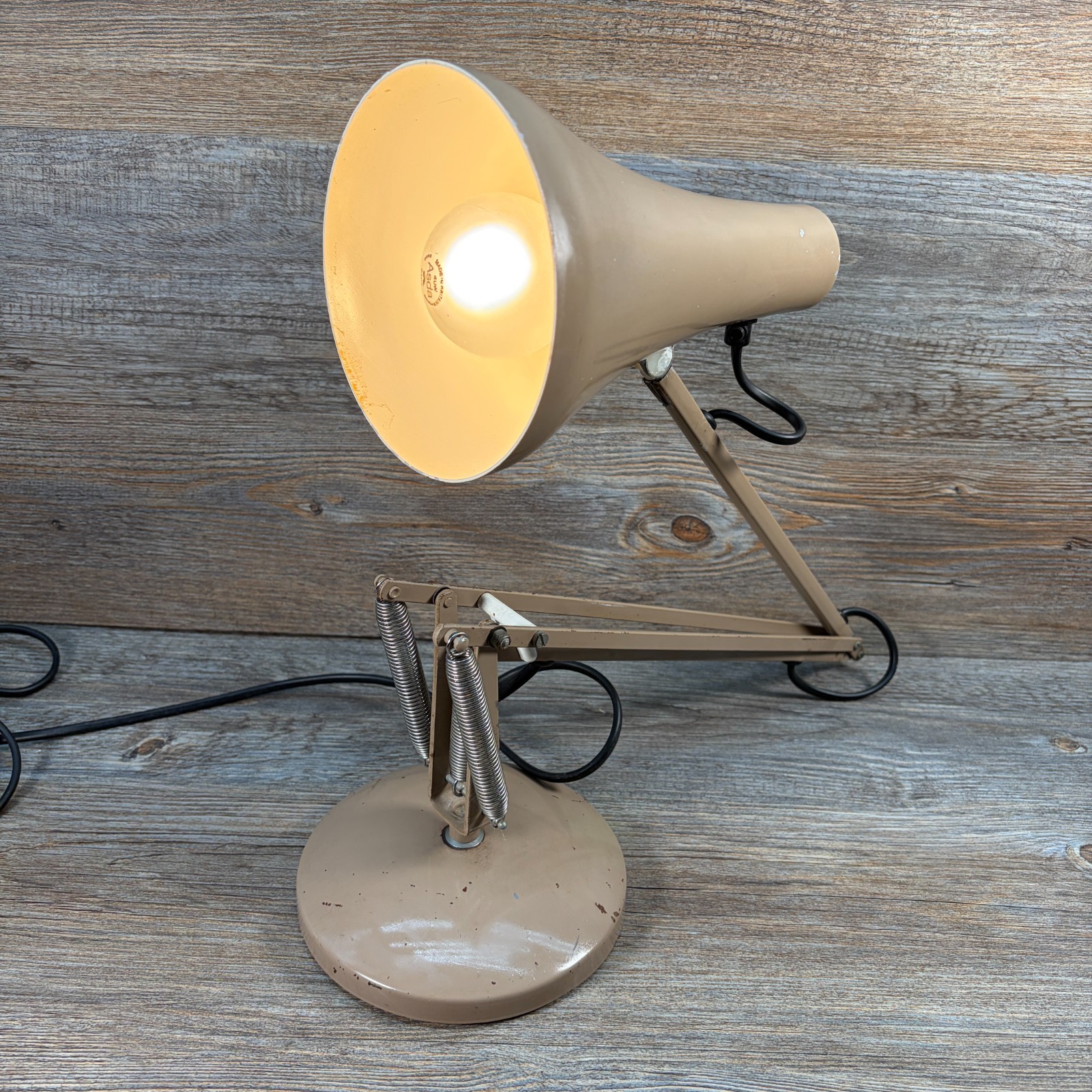 Vintage Herbert Terry Anglepoise Model 90 Desk Lamp Brown Industrial Working