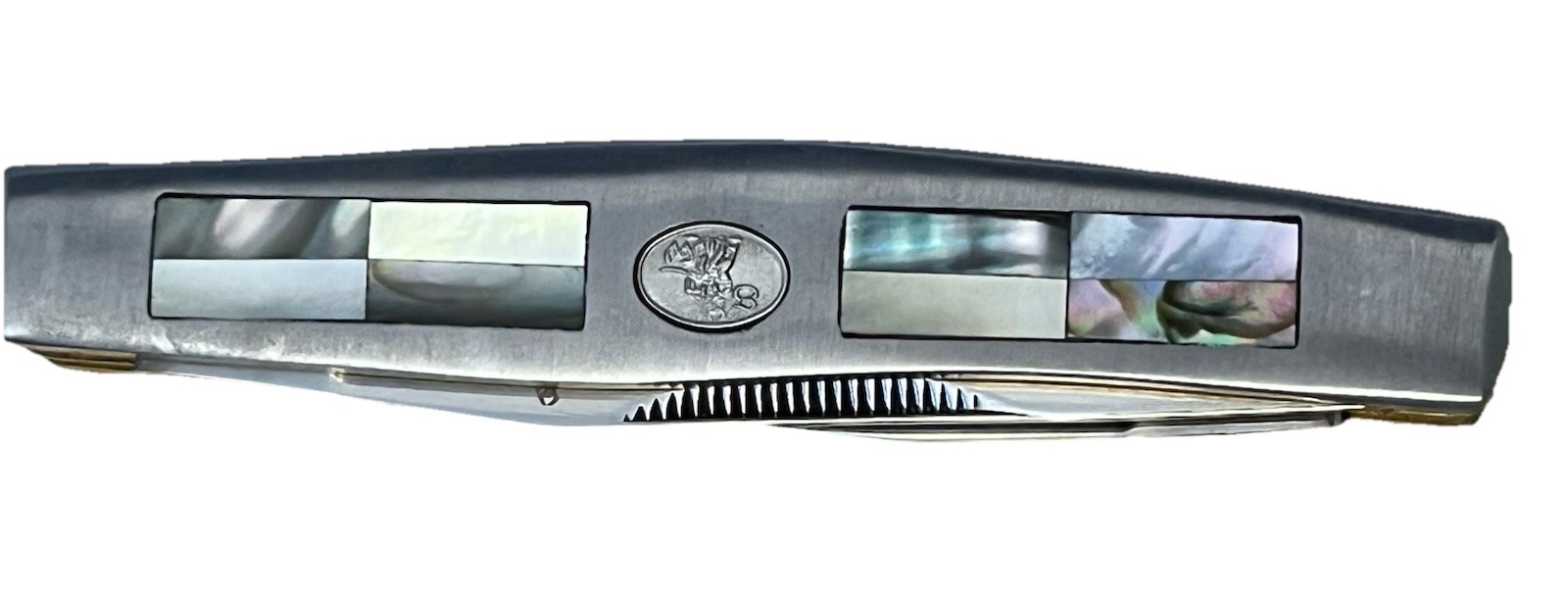 Rare Vtg S&W Smith Wesson Stainless Pocket Knife Mother Pearl Handle 2 Blades Rare Vtg S&W Smith Wesson Stainless Pocket Knife Mother Pearl Handle 2 Blades
