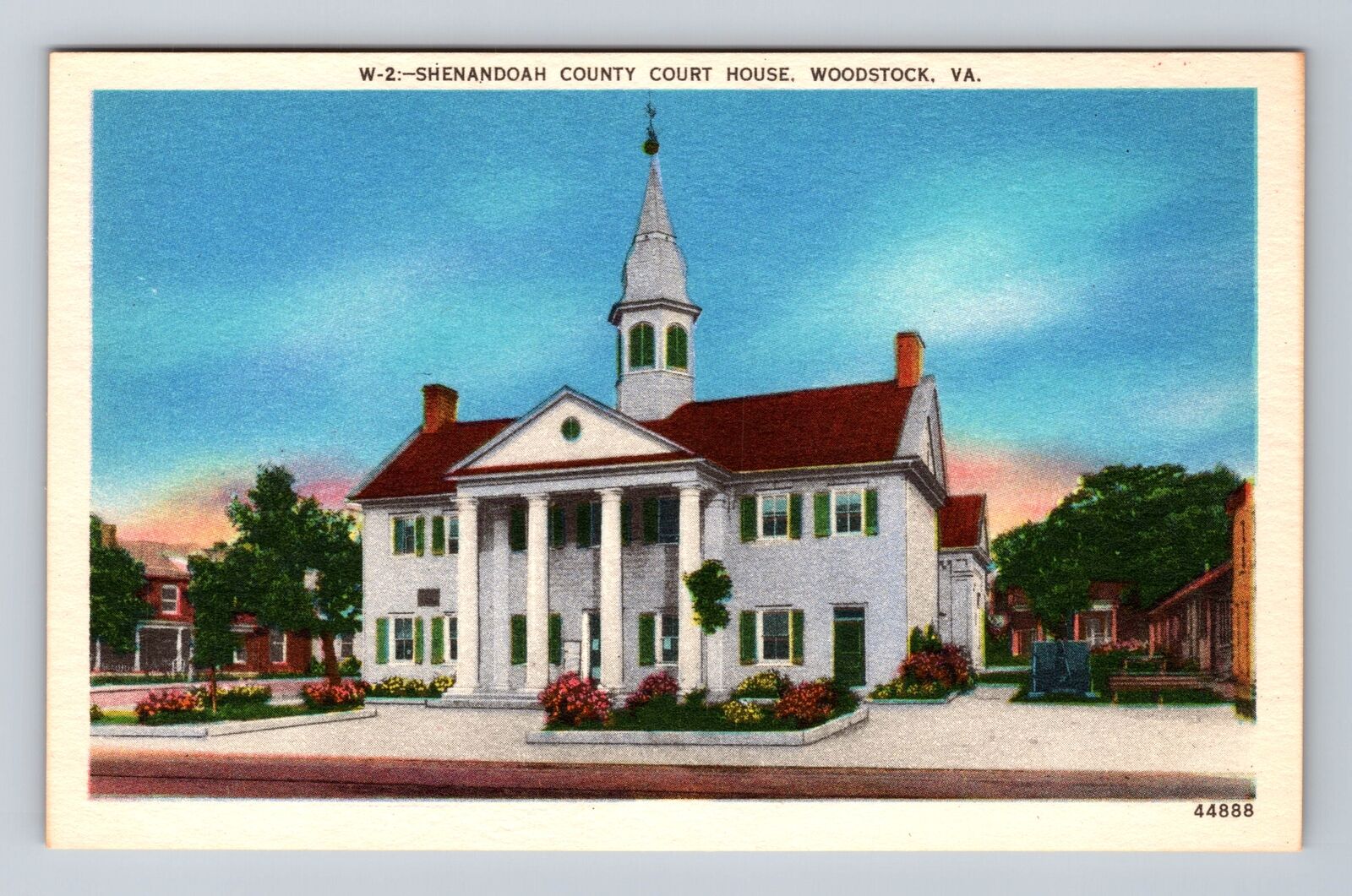 Woodstock VA-Virginia, Shenandoah County Court House, Antique, Vintage Postcard