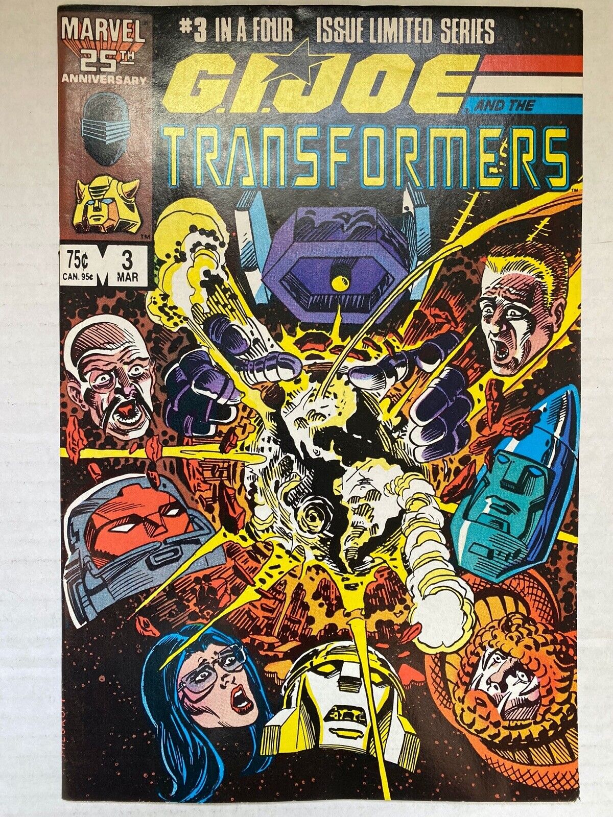  G.I. JOE TRANSFORMERS #3 (of 4) : Ashes, Ashes... 1987 CROSSOVER Marvel Comics