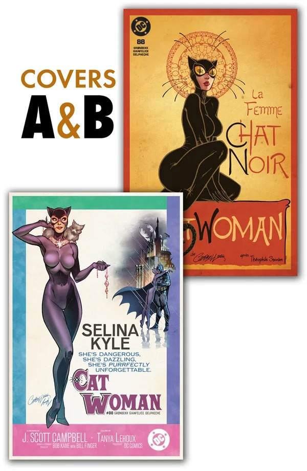 🔥Catwoman Le Chat noir DC #88 COVERS A & B UNSIGEND J Scott Campbell