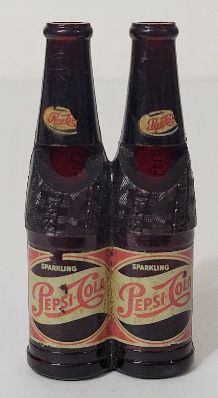 Pepsi Cola Soda Double Whistle VTG Advertising w/ Labels Bottle Shaped 3