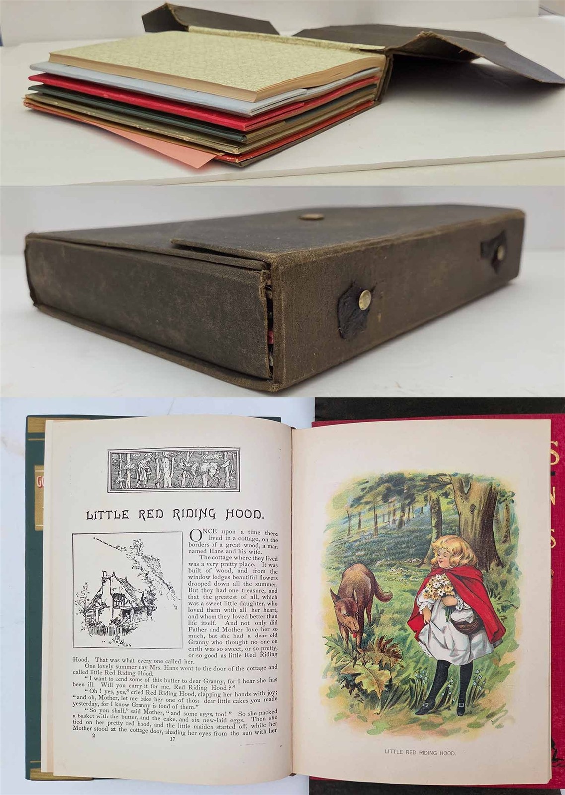 1900 antique SALESMAN SAMPLE 5 child books set CHINA BIBLE FAIRY TALES ALPHABET