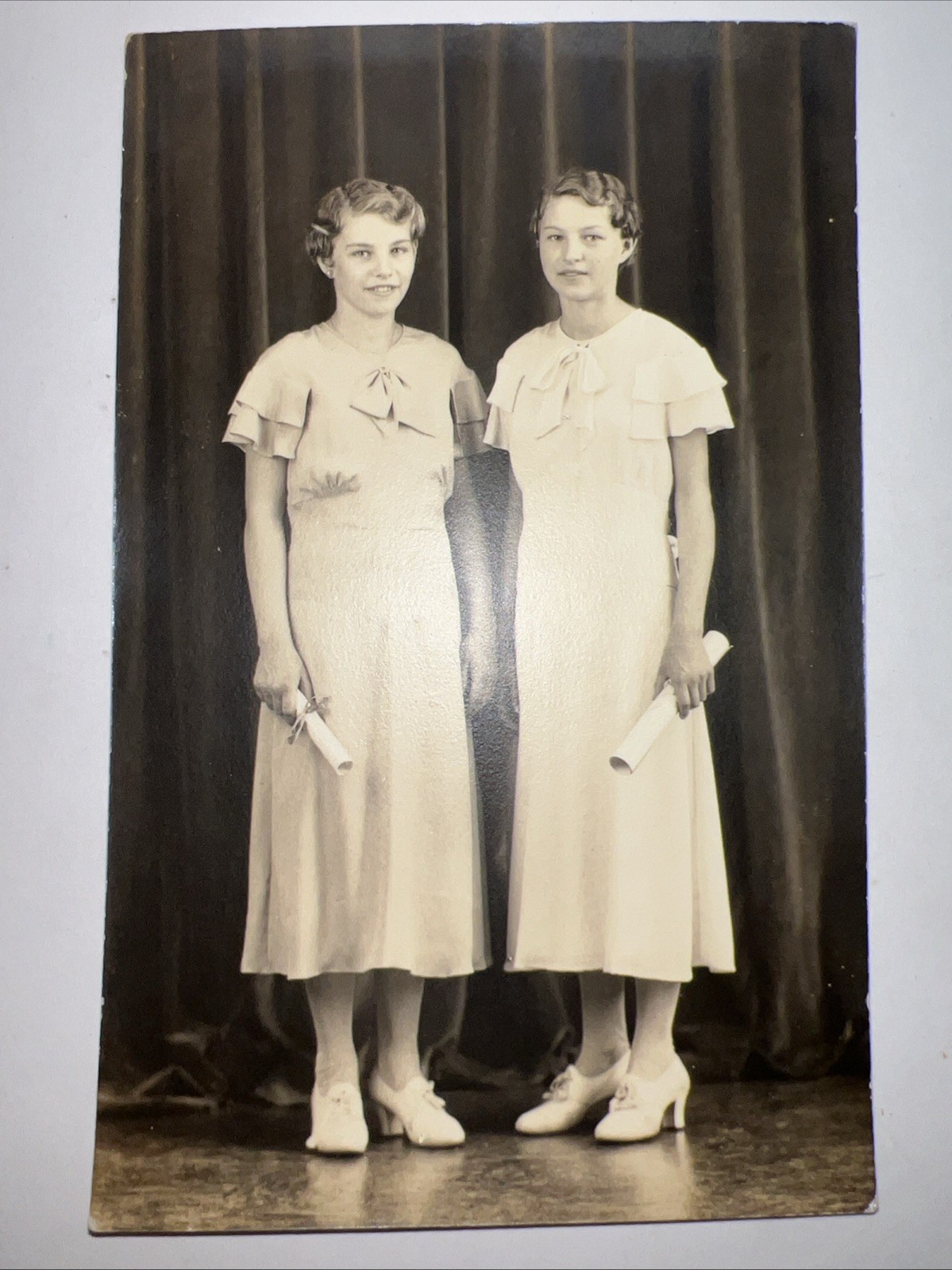 Antique Early 1900s Real Photo Postcard Young Ladies Portrait  Americana Picture
