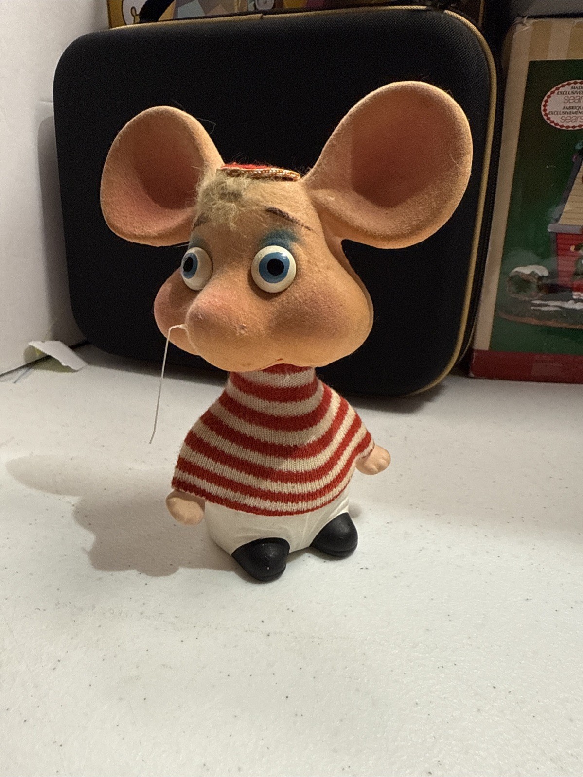 Vintage Rossini Topo Gigio Ceramic Large Bobblehead Bobble Head Figurine READ
