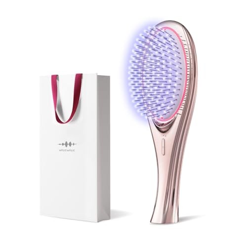 As featured on Hirubi the wavewave ems hairbrush features a red LED light for