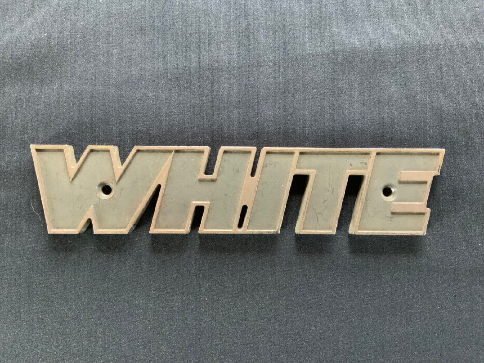 Vintage “White” Truck Emblem Nameplate Badge Metal Original logo authentic