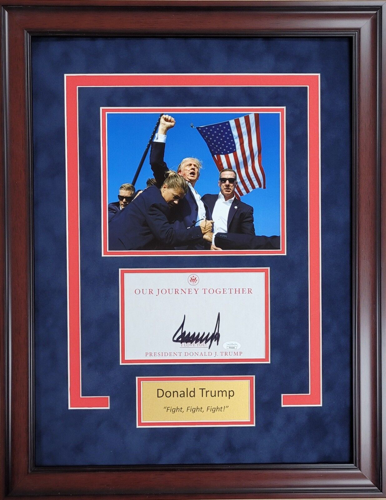 Donald Trump Framed Autographed Assassination Attempt Presidential Photo JSA LOA