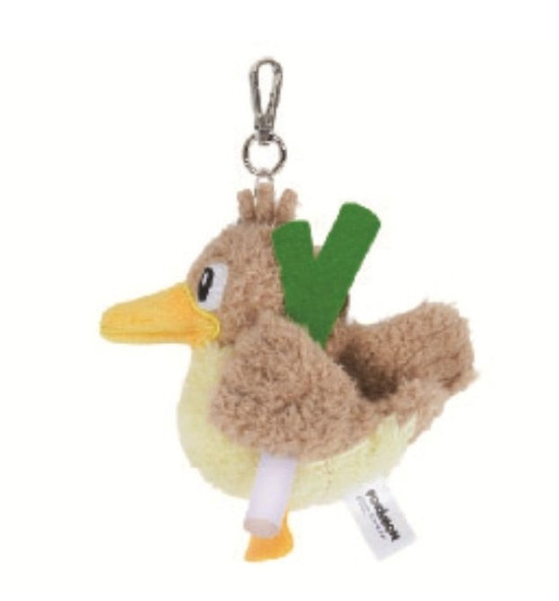 Pokemon Official Plush Doll Fluffy Flat Farfetch'd 14cm Key chain Bag charm Soft