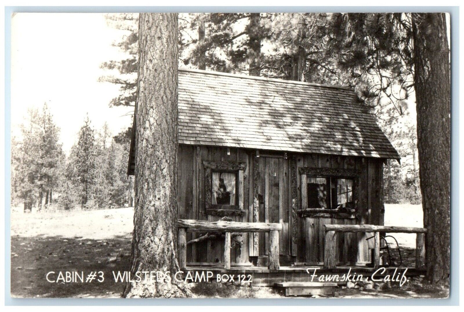 c1940's Cabin Number 3 Wilsteds Camp Fawnskin CA RPPC Photo Vintage Postcard