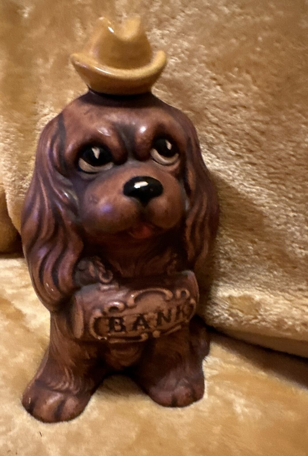 Treasure Craft Hand Painted Ceramic  Puppy  Dog Coin Bank 1961 USA Vintage