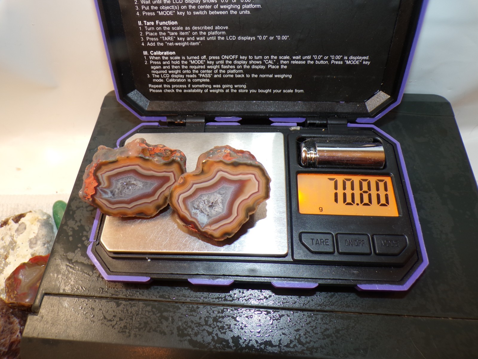 Condor Agate Polished Nodule Pair - 70.8 Grams, 29x40x25mm