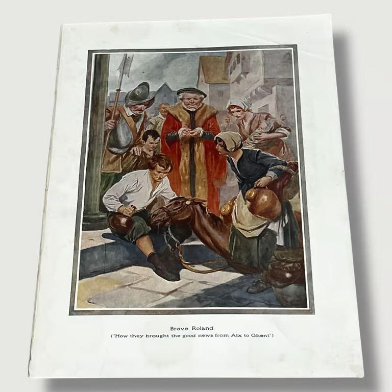 Vintage Art Illustration Chatterbox 1917 Engraving Brave Roland Q