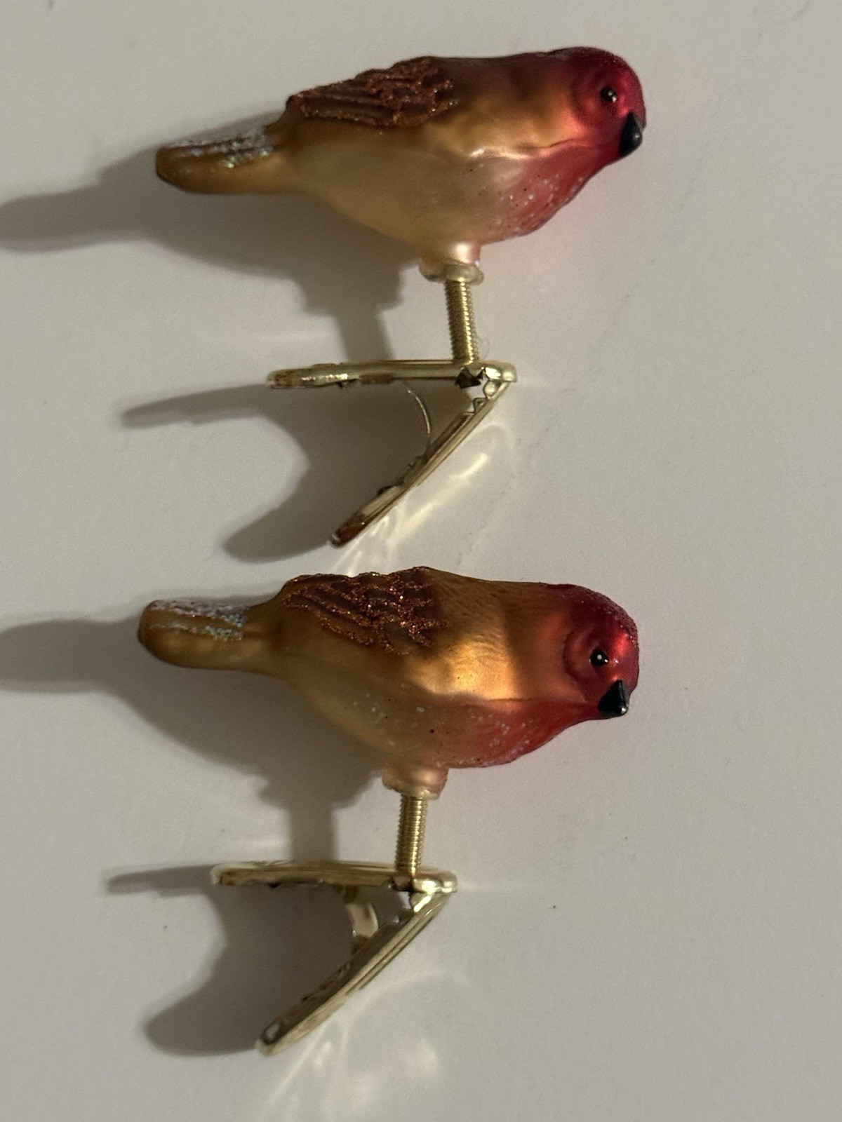 Old World Christmas Glass Holiday Finches Clip On Bird Old World Christmas Glass Holiday Finches Clip On Bird