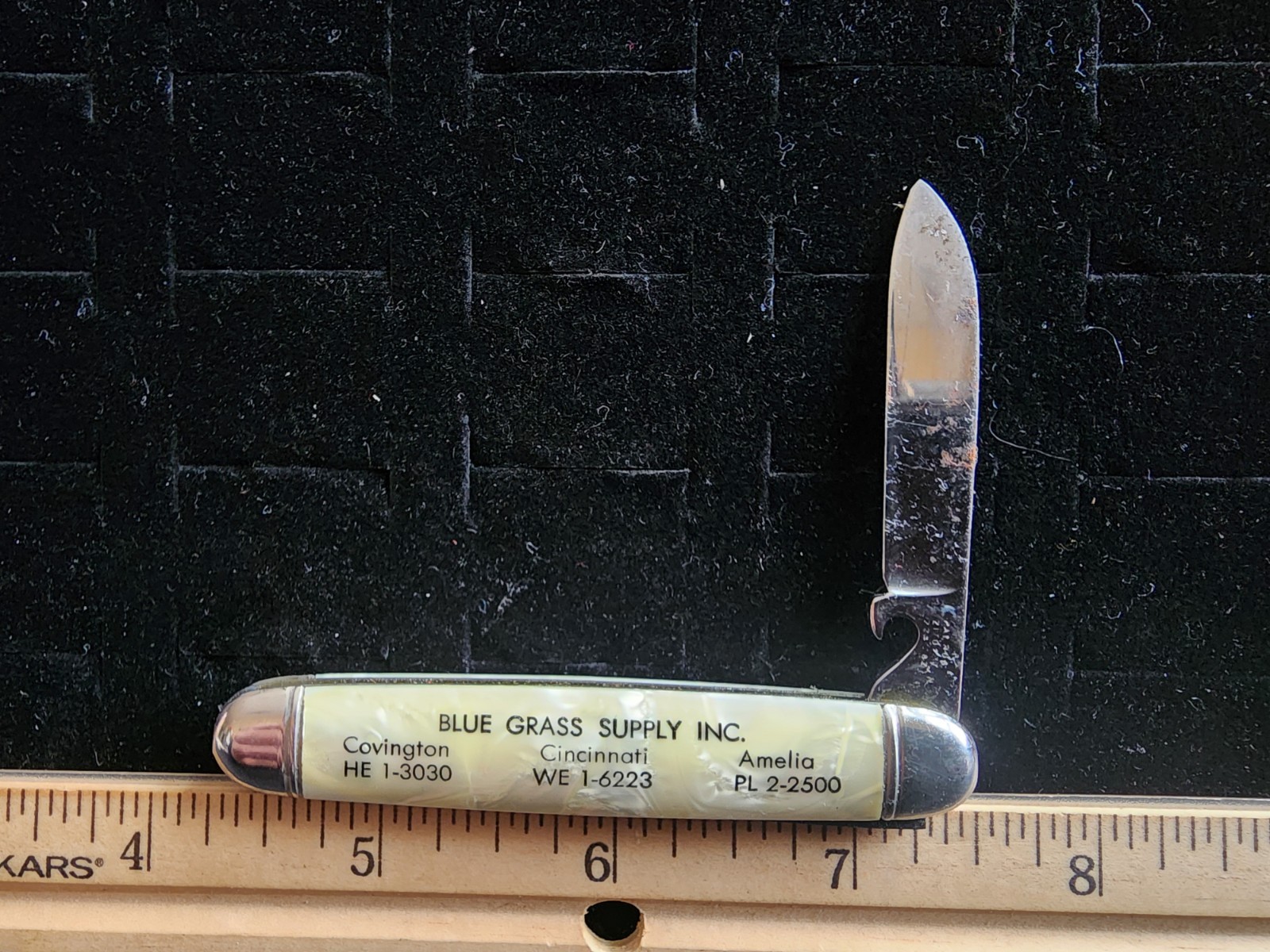 Antique Multi Blade Pocket Knife Advertising Blue Grass Supply Inc. Cincinnati 